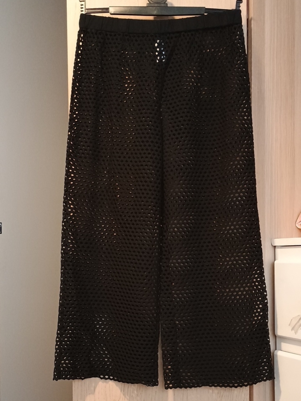 Forever 21 Black Crochet Wide-Leg Trousers Sz 1X
